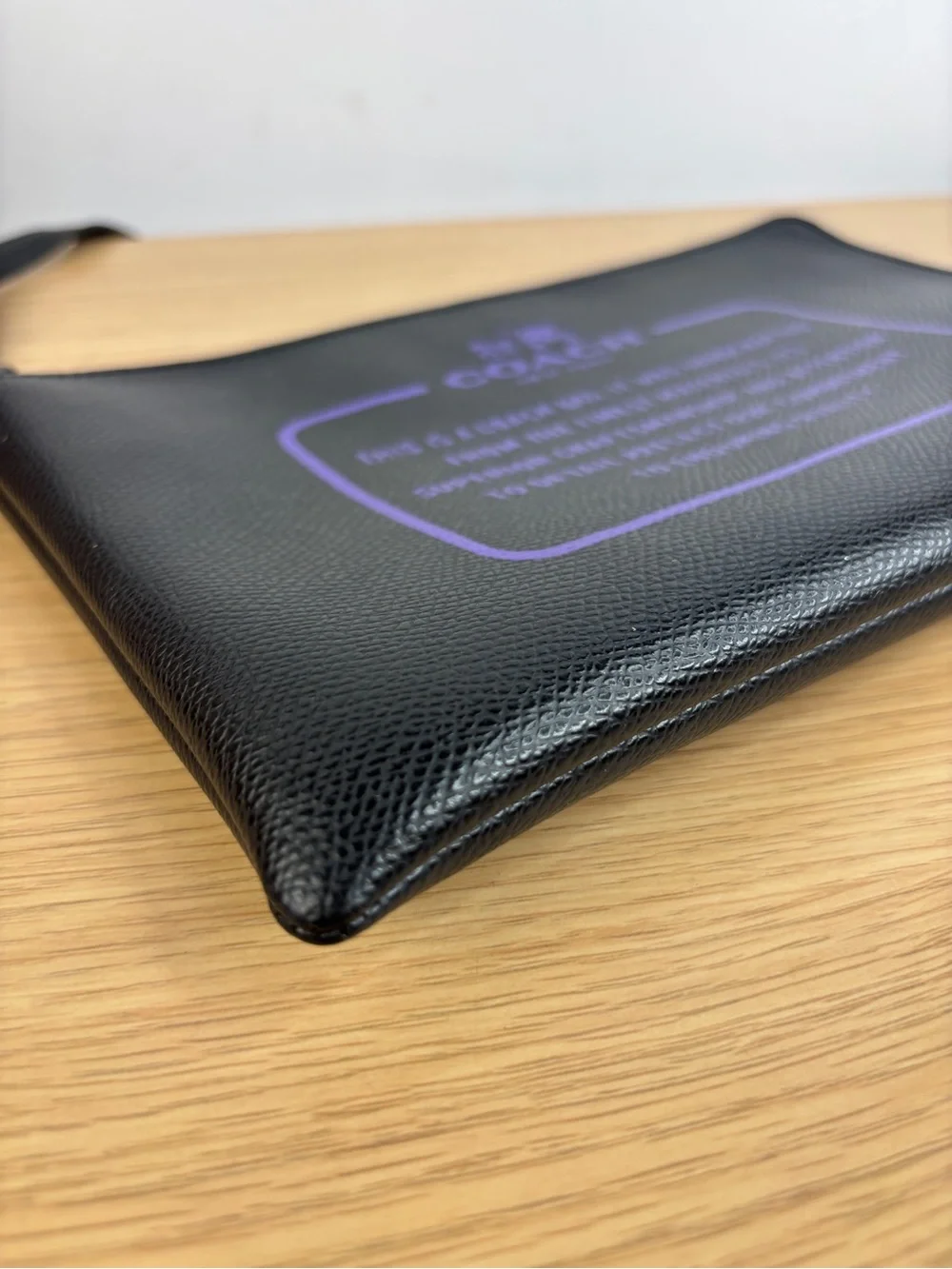 Replacement Black/Purple Coach Storypatch Creed Pebbled Leather Pouch